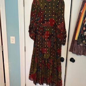 Farm Rio Elegant Multicolor Floral Dress